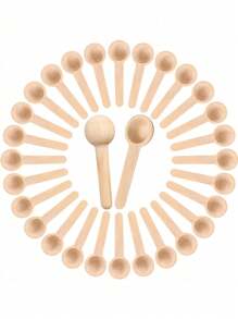 20 件迷你木勺套装，创意小勺，用于盛放粉末、沐浴盐、香料、蜂蜜、