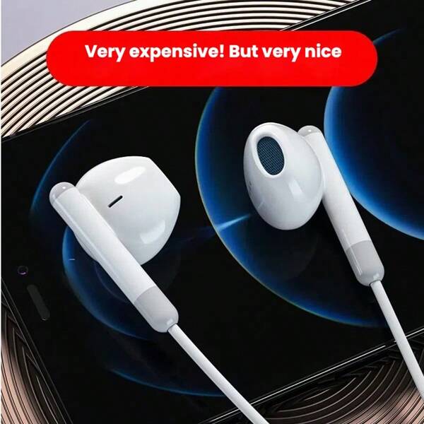 Fones de ouvido com fio leves e confortáveis, interface tipo C de 3,5 mm, qualidade de som HD, suporte a chamadas, ajuste de volume, troca de músicas, pode ser usado em laptop/PC, computador de mesa e outros dispositivos com interface de 3,5 mm, adequado para presentes, presentes de aniversário, presentes de feriado. Comprimento do fone de ouvido: 1,2 m