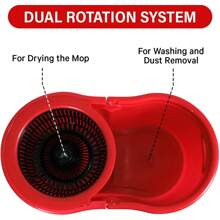 Spin Mop And 7LT Bucket Floor Cleaning System With 3 Extra Microfiber Mop Replacement Refills - Labor-Saving Foot Pressure Spin Mop With Adjustable Stainless Steel Handle For Floor Cleaning - 1 - Xem 6