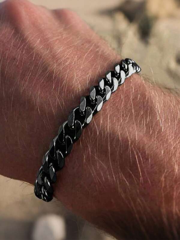 1pc Stainless Steel Hip Hop Style NK Chain Bracelet For Men