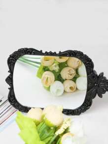 1 件黑白复古蝴蝶图案化妆镜，便携式旅行设计，母亲节的绝佳礼物