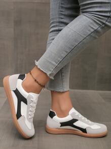 拼色运动鞋 - 多彩休闲运动鞋 - 系带、轻便、软底 - 适合散步、滑冰、日常穿着 - 女士 - 舒适、时尚、多功能 - 步入时尚和舒适