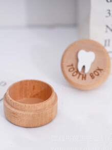 1 pieza Caja de dientes de madera linda para bebé, caja para guardar los dientes del bebé niña, caja de dientes redonda de madera maciza para bebé niño, caja de joyería, caja de almacenamiento, recuerdo para bebé, caja para recolección de cabello fetal y cordón umbilical, un regalo memorable que los padres pueden dar a sus bebés para una hermosa infancia