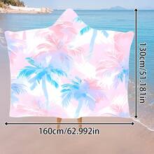 1 pièce Serviette de plage à capuche extra large, surdimensionnée, super absorbante, couverture de plage anti-sable, serviette de plage en fibre super fine, indispensable pour l'été, coupe-vent, écran solaire, plage, fête, séchage en voyage, camping, accessoires de plage, cadeau essentiel de vacances