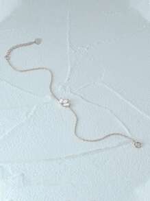 S925 Sterling Silver Cubic Zirconia Eye Crown Bracelet, Daily Wear Jewelry Gift For Valentine's Day, Mother's Day