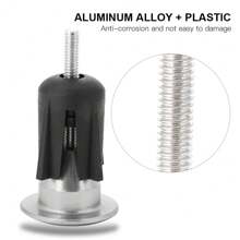 1 Pair Aluminum Alloy Bike Bicycle Handlebar Grip End Cap Plug Stopper Accessory(Titanium) - As Shown - View 9