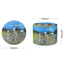 JBNG 2 Inch/50mm Skull Shaped Metal Herb Grinder, Garden Themed