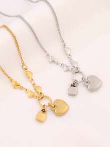 1 件装不锈钢锁月心形吊坠链脚链女式时尚星星链脚踝手链沙滩珠宝 - 腳鍊 - 查看 2