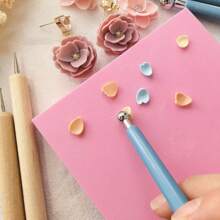 1 Piece 10*10cm Super Large Petal Soft Pad, Non-Stick And Non-Adhesive, Soft Clay Flower Making Tool - Pink - View 6