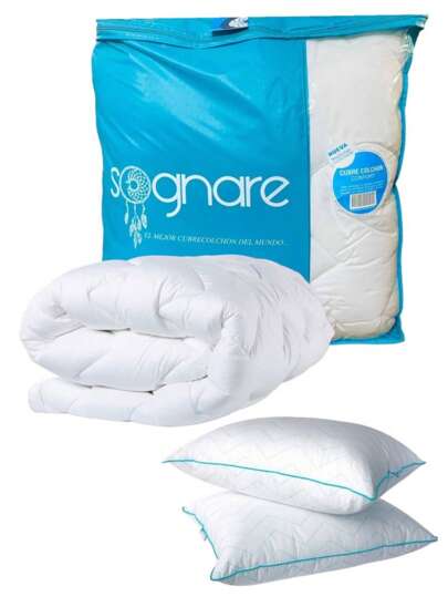 Soñare Cubre Colchon Matrimonial Ultra Confort + 2 Pack De Almohadas