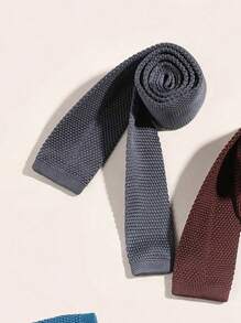 1pc Men Knitted Casual Business Necktie Solid Color Elegant Tie Men Necktie - Solid Color - View 21