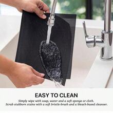 1 Stück/4 Stücke/6 Stücke Vinyl/Kunststoff gewebte Tischsets, wasserdicht & abwischbar für Küche, Innen-/Außentische, schwarz