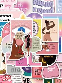 SCXXBSW 52pcs Vision Board Cartoon Graffiti Stickers Decorative Water Cups Notebook Luggage Waterproof Stickers