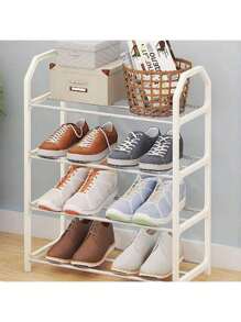 1 pieza Zapatera trapezoidal para el hogar, colocar en la puerta, dormitorio, dormitorio, gabinete de almacenamiento de zapatos, balcón, zapatera que ahorra espacio - Multicolor - Ver 1