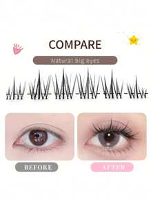 120pcs/10Rows Single False Eyelashes In Sunflower Style, Cartoon Look, Reusable, Eye Enlarging
