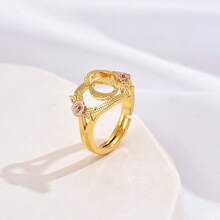 1pc Stylish Adjustable Rings With Heart, Letter, Geometric Pattern Design, Fashion Accessories, Ideal Gift
