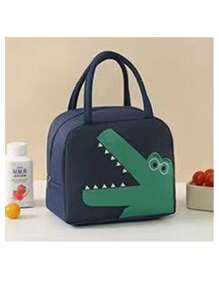 1pc Printed Lunch Bag, Aluminum Foil Insulated Portable Portable Lunch Bag, Waterproof Portable Design, Suitable For School And Office Use - Keep Food Fresh And Delicious, Bento Bags, Tote Bags, Kitchen Picnic Food Storage Bags, Back To School, Outdoor Carrying Bag