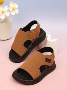 儿童平底凉鞋，舒适轻便时尚男童休闲运动鞋 - 棕色 - 查看 4