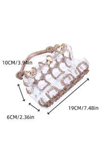 Túi đeo vai sang trọng cho nữ Túi cầm tay buổi tối Túi hộp Túi cô dâu Ví dự tiệc đính đá lấp lánh Túi xách Boston - Vàng - Xem 5