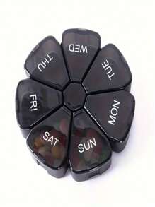 1 Wöchentliche Pillenbox, Pillenbox, 7-Tage Pillenbox, Wöchentlicher Pillencontainer mit großen Fächern, tragbare Reisebox für Vitamine und Nahrungsergänzungsmittel - Verschiedenfarbig - Übersicht 10