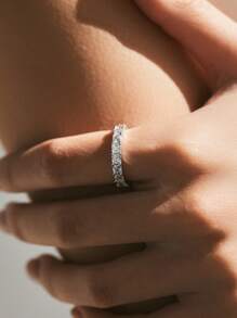 MODIAN MODIAN 925 Sterling Silber Luxus asymmetrischer geometrischer Zirkonia Ewigkeitsring für Frauen Hochzeit Verlobung Feiner Schmuck