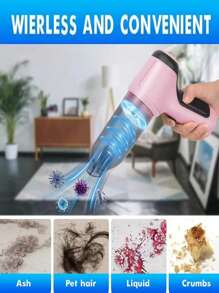 Pink Car Vacuum Cleaner, Super Suction, Super Power, Wet & Dry Cleaning, Desktop Hygiene, Pet Hair, Kitchen Powder, Portable, Mini Handheld