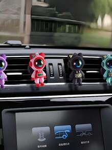 1 件汽车彩块太空闪电熊出风口装饰车内卡通饰品装饰产品适用于各种车型，可作为男孩女孩的情人节礼物、节日礼物