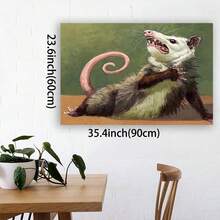 1pc Framed Christmas Possum Wooden Canvas Painting High Quality Wall Art Prints Poster Direct Hanging Wall Picture Decor For Home Gifts, Living Room, Christmas Gift, Bathroom, Bedroom, Kitchen 2D - Framed - View 4