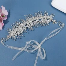 Ceinture élégante métallique à fleurs pour femmes, chaîne de taille de robe de mariée de style européen minimaliste et de luxe