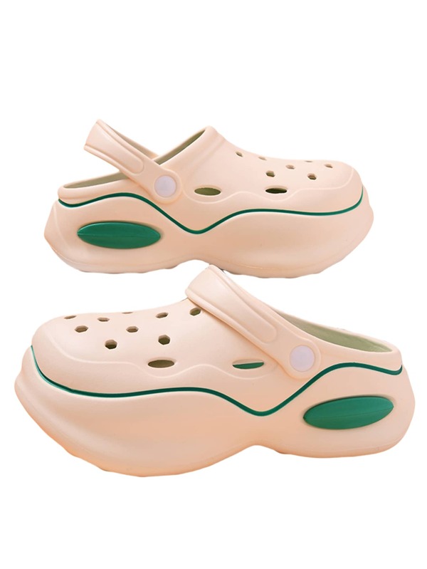 Women's Platform Hole Slide Sandals, Fashion Casual Summer Slippers, Thick Sole Comfortable Slip-On Beach Sandals, Anti-Skid