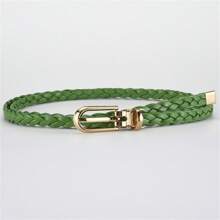 1 件细腰带，韩版时尚女士结饰编织细腰带，糖果色简约个性扣细腰带秋季，秋季，万圣节