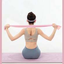 1 Piece Pink/Blue/Purple Resistance Band, Elastic Exercise Band For Sports, Yoga Workout, Yoga, Pilates, Strength Training, Squats, Hip Circles, And Full-Body Workouts Gym Accessories,Weight Training, Home Gym Equipment - Multicolor - View 3