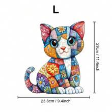 Patchwork Koala / Wall Rat / Patchwork Cat Wooden Jigsaw Puzzle, Exquisite Paper Box, Shaped Puzzle Toy, Unique Gifts For Kids, Asymmetrical Animal Shaped Wooden Puzzle, Art Deco Painting