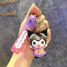 Sanrio Sanrio 1pc Kuromi Series Keychain Cute Anime Doll Key Chain Ring Bag Backpack Charm Car Key Pendant Women Daily Use Gift,Kuromi,Kuromi Stuff,Kuromi Keychain