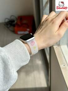 Sanrio 1pc Sanrio Minimalist Fashion Sports Transparent Silicone Hello Kitty Apple Watch Band, Silicone, Waterproof, Adjustable, Suitable For Apple Watch 38/40/41/S10 42/42/44/45/49/S10 46mm, Ultra/SE/10/9/8/7/6/5/4/3/2/1