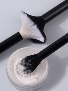 2 piezas de pinceles de maquillaje en forma de llama ultra suaves de fibra, control de aceite duradero y sin exceso de maquillaje, de uso múltiple como rubor/polvo/contorno/iluminador, aplicación precisa para fijar/retocar, herramienta de cosmética portátil
