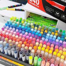 1 Set Multi-Colour Acrylic Paint Soft Tip Pen Stroke Marker Set Multi-Color Waterproof Quick Dry Marker Creative DIY Handbook Painting Graffiti God Poster Handwriting Greeting Card Drawing Pen Art Design Gift Stationery Student Office Hand Drawing Tools Cost-Effective Art Tools