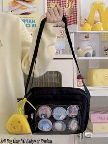 Túi nhựa dẻo dễ thương 2025, Túi đựng điện thoại trong suốt màu kẹo ngọt cho bé gái, Túi đeo vai mới, Túi đeo chéo cho bé gái, Túi nhựa dẻo nữ, Tự làm bằng PVC kèm bảng gắn huy hiệu, Túi xách tay, Quà tặng cho bé gái - màu đen - Xem 7