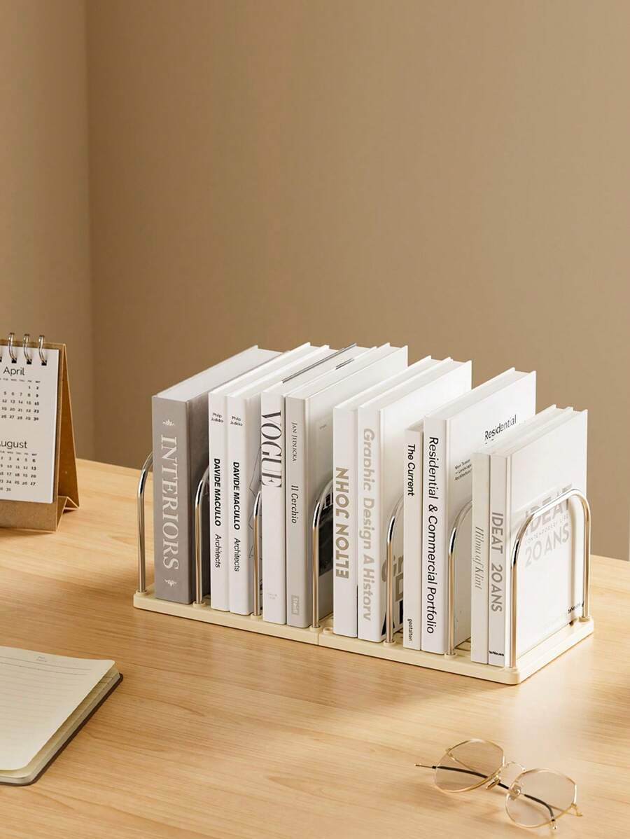 1 Stück Bücherständer für Zuhause mit Dokumentenaufbewahrungsbox, vertikaler Büro Dateiorganizer Büroregal, Bücherhalter Regal abnehmbar für Schlafzimmer Schreibtisch