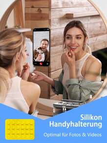 1 Stück bis 10 Stücke 24 Saugnapf Silikon Kunstoktopus, quadratische Silikon Saugnapf Halterung für Handy und Tablet an der Wand, rutschfeste Silikon Saugnapf Handyhalter, wasserfester Klebstoff Handyhalter kompatibel mit iPhone und Android, universeller Finger Griff Handyhalter für Selfie und Video, abnehmbare quadratische Handyhalterung für Rückseite, Schule
