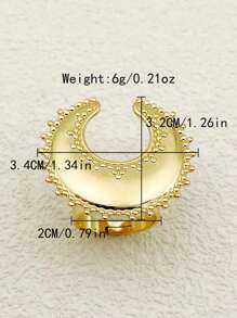 1pc Fashionable Vintage Stainless Steel Metal Crescent Moon-Shaped Ring, Suitable For Women Daily Casual Wear, Perfect Gift For New Year, Christmas, Thanksgiving, Travel, Party