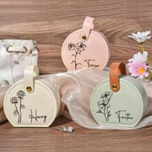 Personalized Travel Jewelry Box Earrings, Rings, Necklace Storage Box Leather Jewellery Box Bridesmaid Gifts Box For Sister Friend