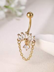 Leocuci Belly Button Rings Dangling 14G Stainless Steel Belly Button Ring For Women Body Piercing Jewelry Navel Rings