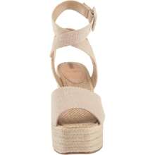 Sam Edelman Sam Edelman Vada Natural Ankle Strap Squared Open Toe Wedge Heeled Sandals