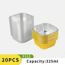 10/20pcs Assorted Sizes Gold Rectangular Aluminum Foil Take-Out Boxes, Aluminum Foil Baking Trays, Food Containers, Suitable For Baking, Heating, Storage, Preparing Food For Outdoor