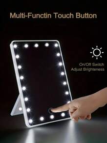 1 Piece Of 22LED Square Makeup Mirror Light, White/Black/Pink Three Color Options, White 22LED, Powered By 4 * AA Batteries, Suitable For Makeup Fill Light, Portable Dormitory Bedroom Desktop Vanity Mirror With Light (Battery Not Included)