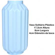 Kit 2 Colorful Plastic Solitary Vases For Flowers And Decorations - Baby Blue - View 3