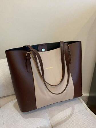 Vintage Simple Elegant Commuter Handbag For Women, 2024 New Stylish Large Capacity Shoulder Bag