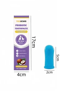 1/3PCS Pet Toothpaste, Pet Teeth, Clean, Stained Teeth, Yellow, Bad Breath, Fresh Breath, Dog Super Soft Pet Finger Toothbrush Silicone Tooth Brush Tool Dog Cat Cleaning