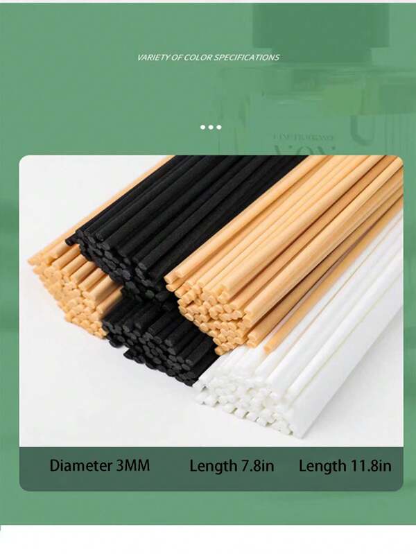 100 piezas Bastones de ratán naturales para aromaterapia - Difusores de varilla DIY para aceites esenciales